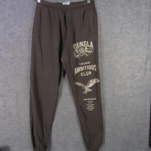YoungLA Joggers Pants Mens Small Brown Young Ambitious Club Graphic Sweatpants